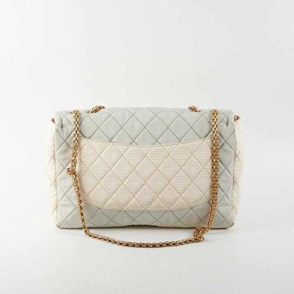 CHANEL Grosgrain Satin Tricolor 2.55 Reissue Flap Gray Pink White - Picture 2 of 10